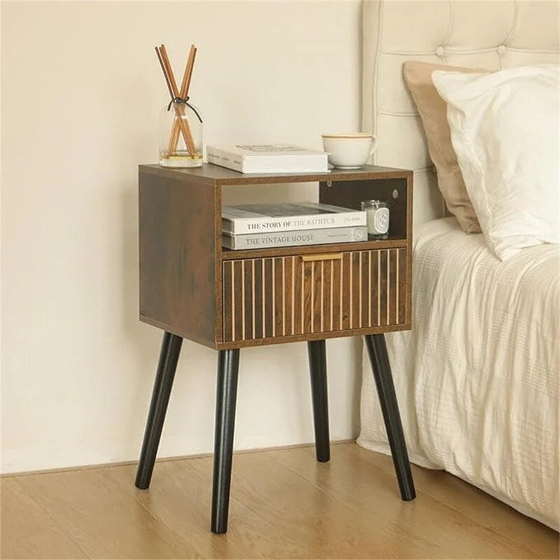 Petite table de chevet en bois avec tiroir - 30P x 40L x 60H cm