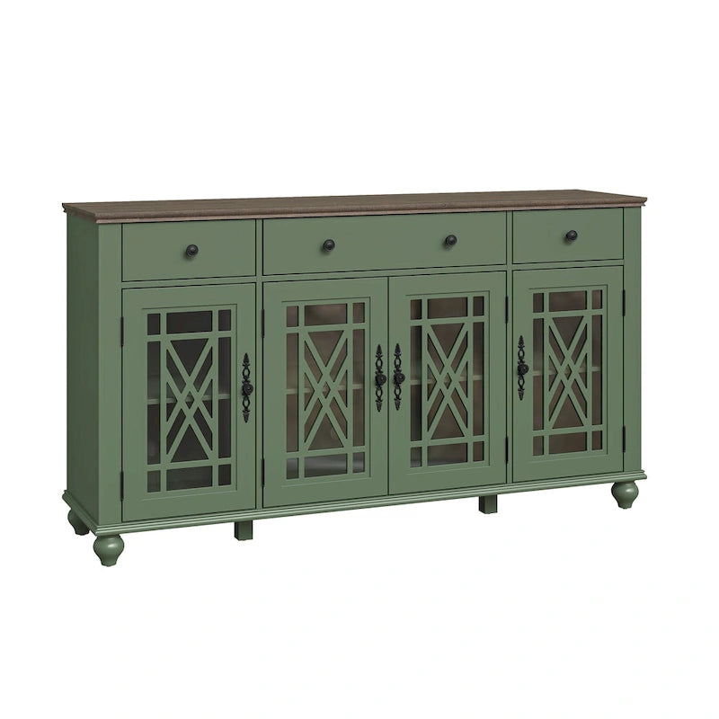 Buffet vaisselier de cuisine style vintage avec tiroirs - 63 po de largeur