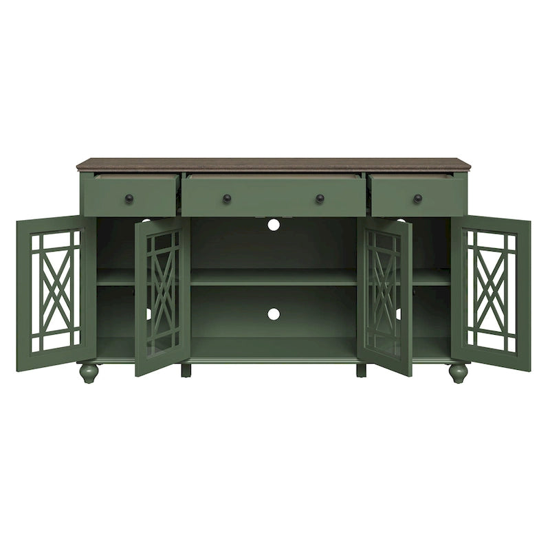 Buffet vaisselier de cuisine style vintage avec tiroirs - 63 po de largeur