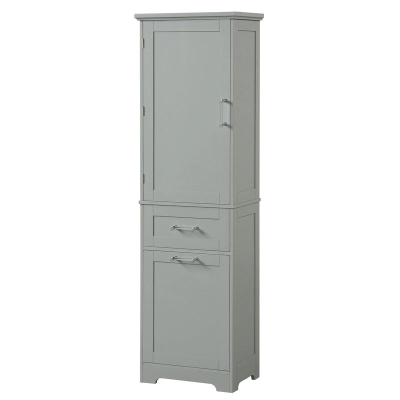 Meuble de rangement pour linge de 20 po L x 13 po P x 68,1 po H avec 2 tiroirs de tailles différentes et une étagère réglable