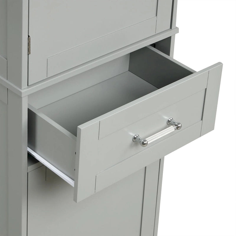 Meuble de rangement pour linge de 20 po L x 13 po P x 68,1 po H avec 2 tiroirs de tailles différentes et une étagère réglable